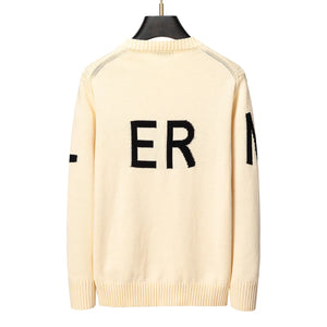 Mens Sweaters Fashion Men's Casual Round Long Sleeve Sweater Men Women Letter Printing Sweaters#008
