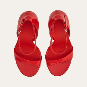 Fashion Wedge Peep-Toe Runway Roman High Heels Sky-High Solid Sandals Kq8
