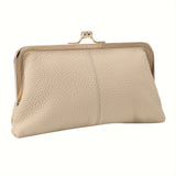 Royal Bagger Kiss Lock Trendy Wallet, Solid Color Card Holder, Perfect Clutch Bag For Daily Use