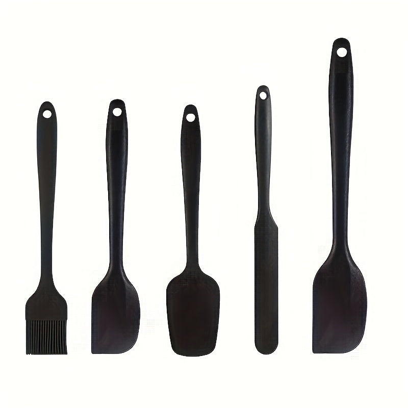 5/6pcs, Silicone Spatula Set, Food Grade Cake Cream Scrapers And Oil Brush, Baking Tools, Kitchen Gadgets, Kitchen Accessories