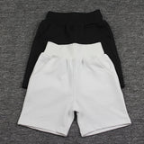 New Summer Knitted Children's Cotton Middle Pants 5 Pants Boys Girl's Sports Shorts White Black Shorts