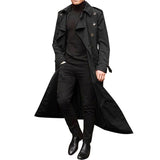 2025 men's medium and long trench coat  men's long trench coat fashion trench coat casual outer men's belt