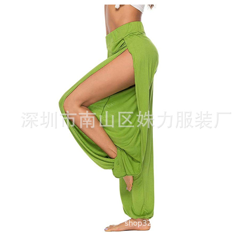 GOOSUDU Cross-Border  Wishebay New HOTan and NEWn Style Women Sports High Slit Hippie Harem Pants Yoga Pants