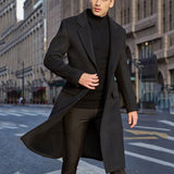 2025 new Popular trade British men's long trench coat woolen coat wish men's woolen coat