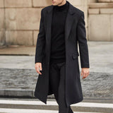 2025 new Popular trade British men's long trench coat woolen coat wish men's woolen coat