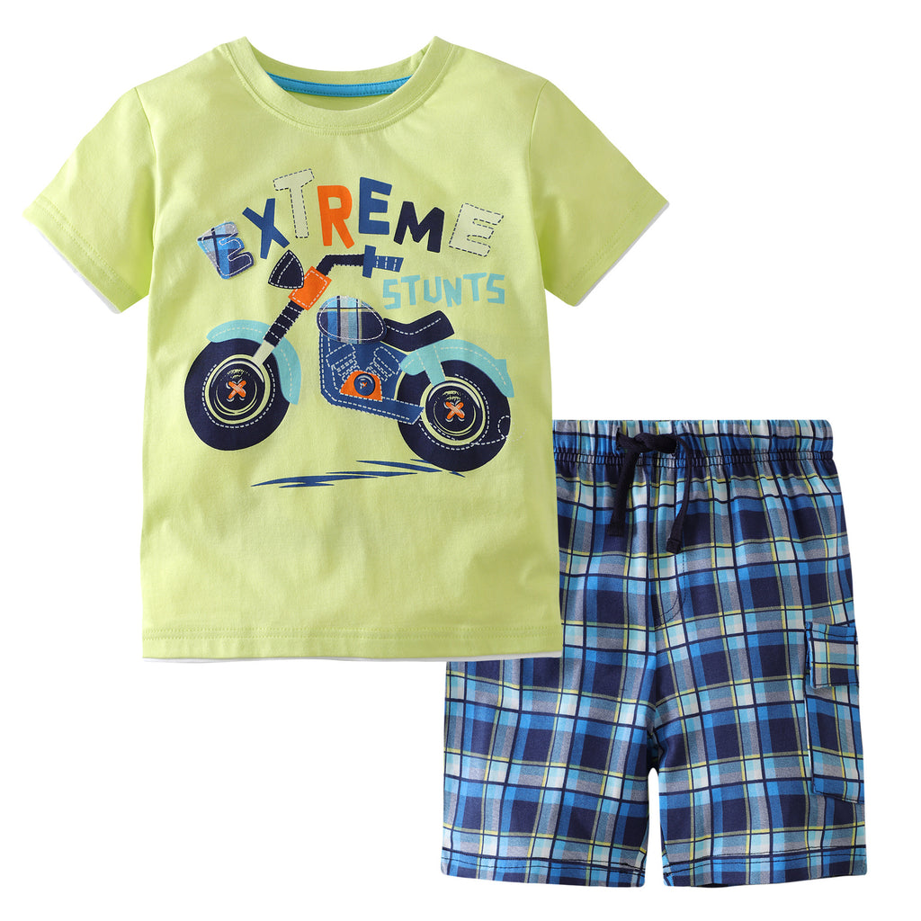 Boys' T-shirt Short Sleeve Suit  New Summer Clothes Children's Little Kids' Two-Piece Suit Children's Clothing Trendy Summer
