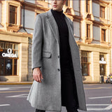 2025 new Popular trade British men's long trench coat woolen coat wish men's woolen coat