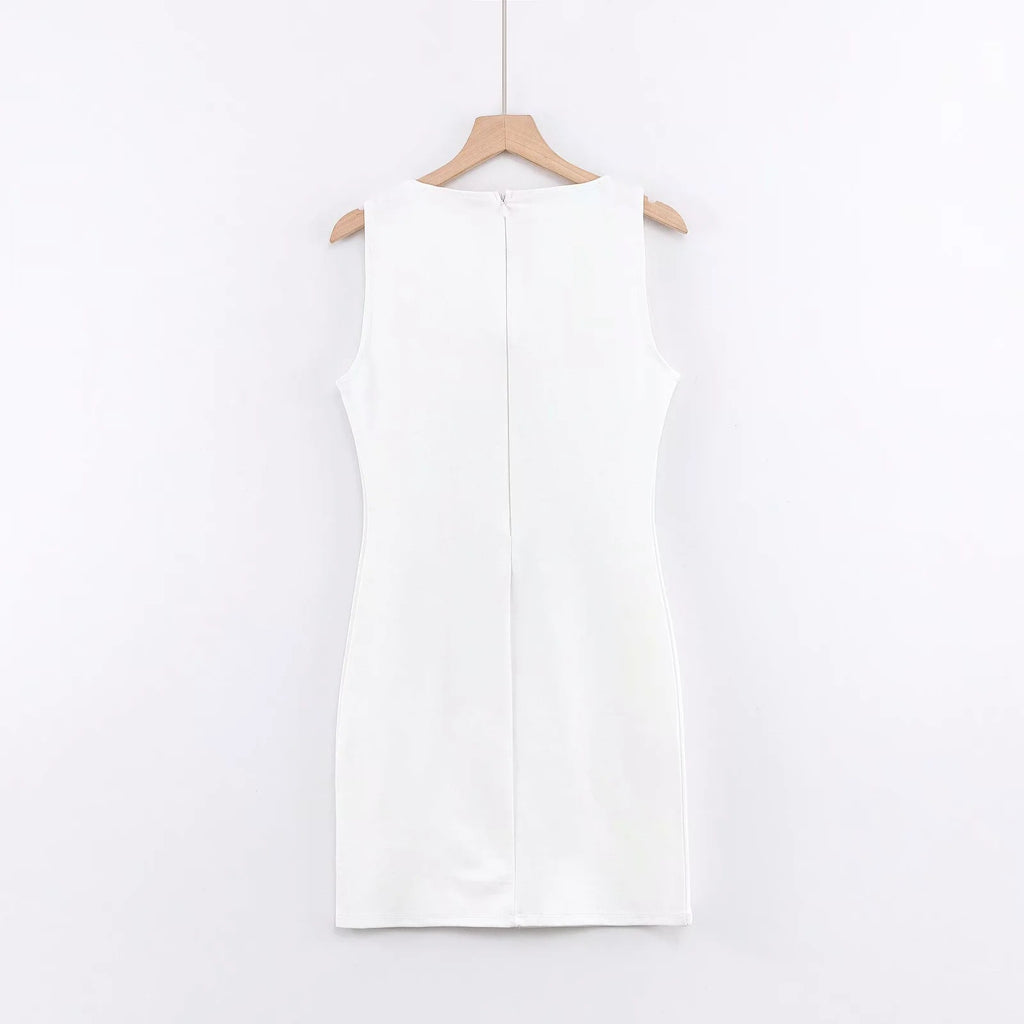 Street Shot European and American Kendall Jenner Sleeveless Vest Dress New Spring and Summer Women's New Slim Fit Sheath Tight Dress