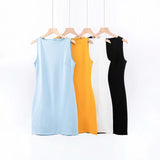 Street Shot European and American Kendall Jenner Sleeveless Vest Dress New Spring and Summer Women's New Slim Fit Sheath Tight Dress