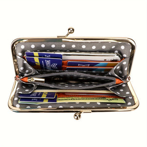 Royal Bagger Kiss Lock Trendy Wallet, Solid Color Card Holder, Perfect Clutch Bag For Daily Use