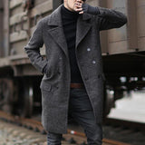 2025 winter new eBay double-breasted  wholesale medium and long men's lapel woolen trench coat fast sell wish