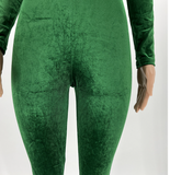 goosudu  Solid Velvet With Corset Gloves Sexy Bodycon Jumpsuit Summer Fall Slim Party Club Elegant Streetwear Outfit Y2K