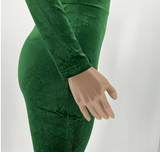 goosudu  Solid Velvet With Corset Gloves Sexy Bodycon Jumpsuit Summer Fall Slim Party Club Elegant Streetwear Outfit Y2K