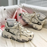 woloong  Spring New Reflect Vulcanize Shoes Light Platform Daddy Shoes Woman Harajuku Joker Wind Sneakers for Female Casual Shoes