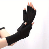 Thermal Black Knit Half Finger Gloves - Warm, Coldproof, Elastic, Simple, and Thick for Winter - Extended Wear for Ultimate Comfort