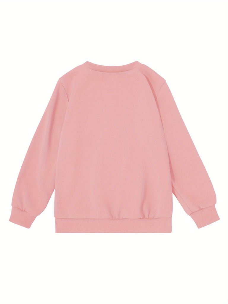 Vibrant Girl Kissing Horse Silhouette Print Crew Neck Long Sleeve Sweatshirt - Soft, Trendy, Casual, Comfortable, Versatile Top for Autumn & Winter - Unique Gift Idea for Horse Lovers, Teens, and Girls