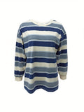 Vibrant Striped Chic Sweatshirt - Soft, Cozy, Long Sleeve Pullover for Daily Wear, Casual Street Style Fashion, Women's Comfortable Clothing for Everyday Life