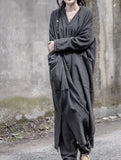 Shan Qian Nianyi design, autumn and winter linen cotton loose style cardigan versatile literary style button coat