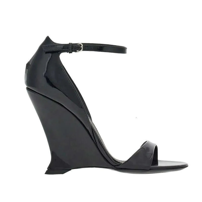 Fashion Wedge Peep-Toe Runway Roman High Heels Sky-High Solid Sandals Kq8