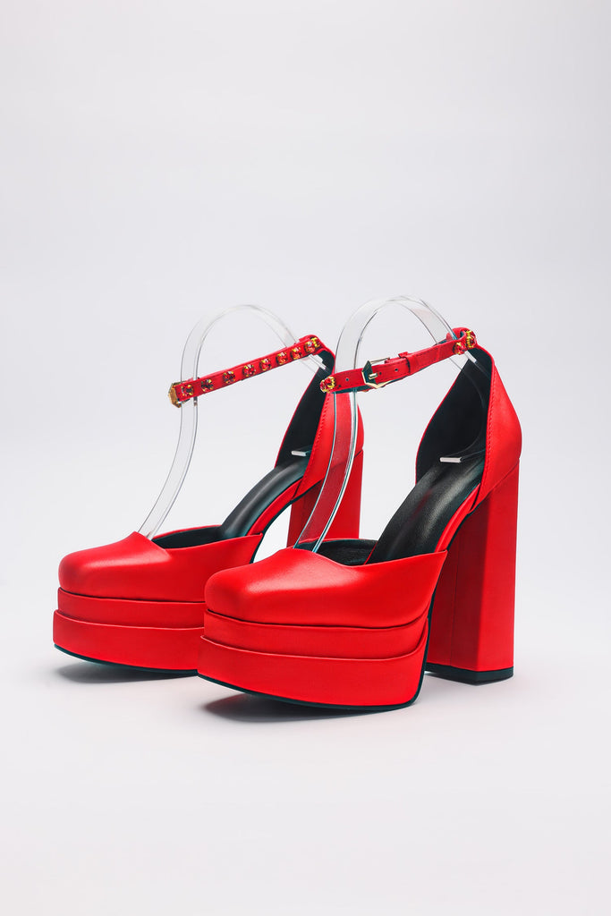 goosudu Satin Platform Pumps