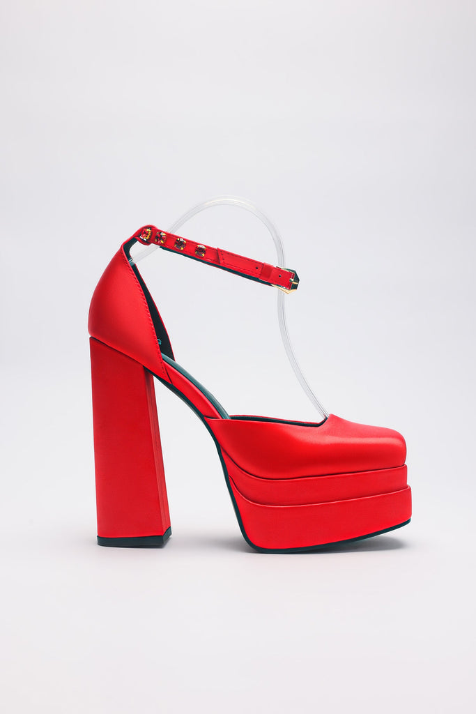 goosudu Satin Platform Pumps