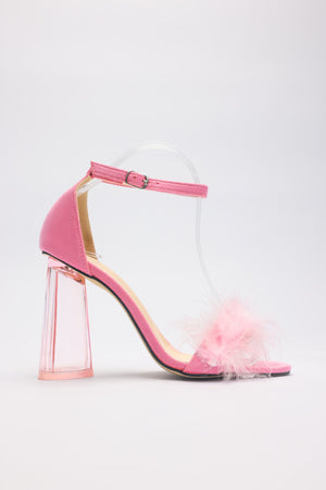 goosudu Hairy heart-shaped crystal heels