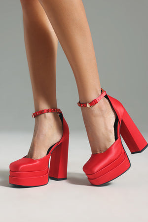goosudu Satin Platform Pumps