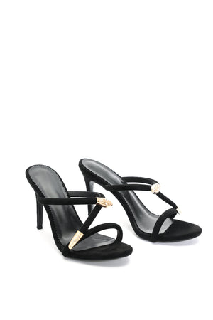 goosudu Poly Metal Diamante Stiletto Sandals