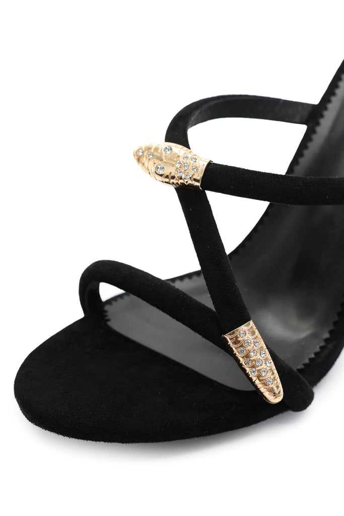 goosudu Poly Metal Diamante Stiletto Sandals