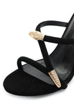 goosudu Poly Metal Diamante Stiletto Sandals