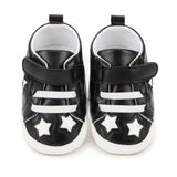 Spring and Autumn Style 0-18 Months Baby Boys and Girls Learning Shoes PU Soft Bottom Anti-slip Hook-and-loop Fastener Star Sports Shoes