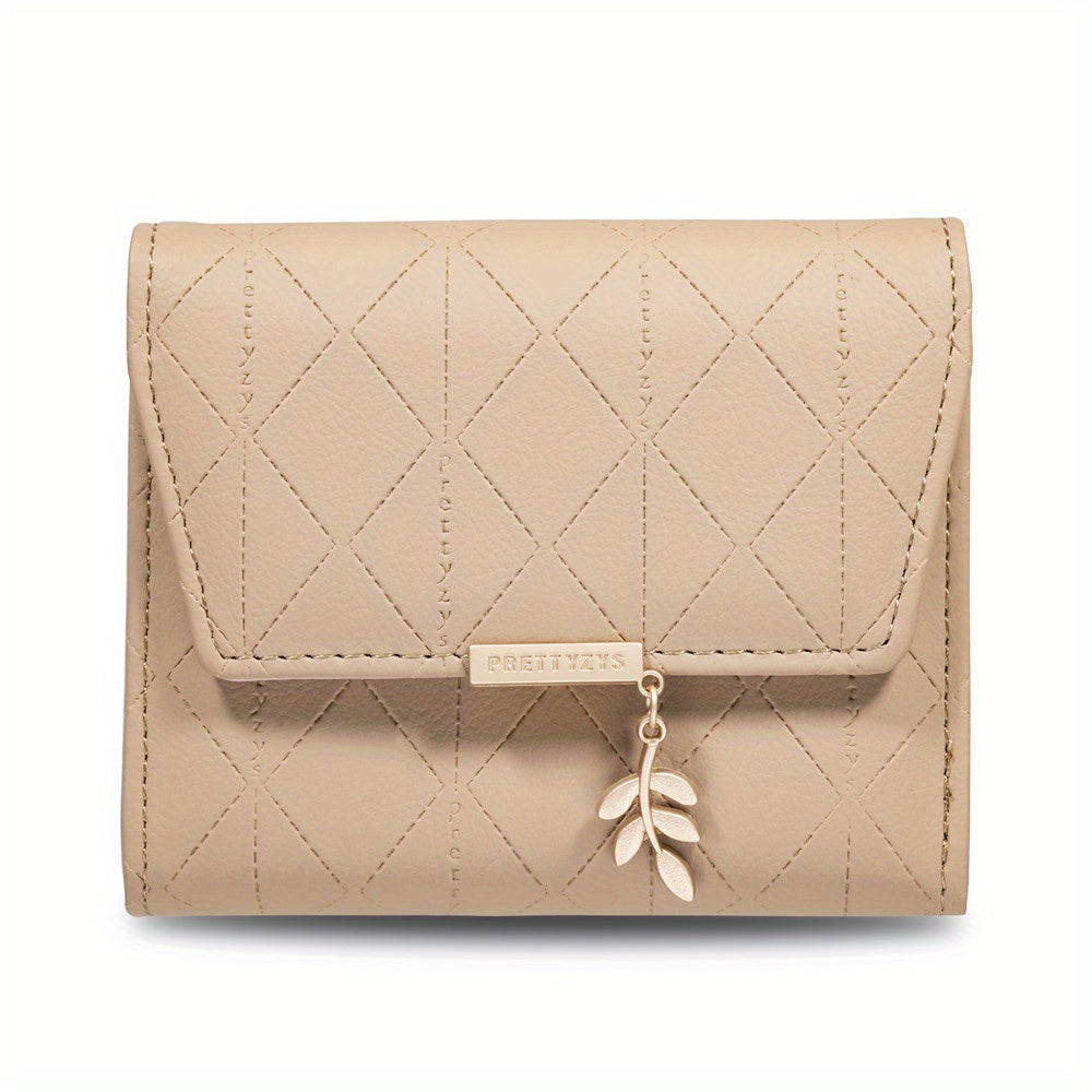 Simple Argyle Pattern Short Wallet, Solid Color Clutch Purse, Women's Classic Credit Card Holder