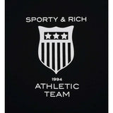 Sporty Rich Pure Cotton Round Neck Sweatshirts Front and Back English Letter Shield Printed Hoodies Women Sweater