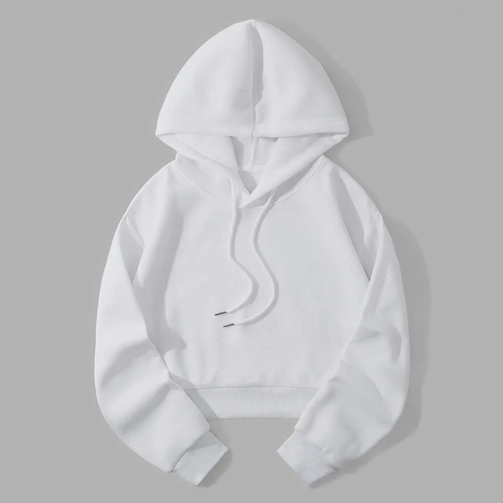 Fashionable Casual Sports Sweet Cool Style New Trend Clean Color Hooded Sixteen Short Hoodie