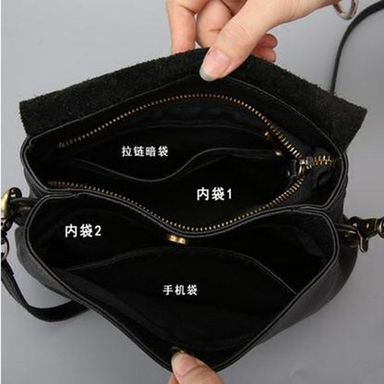 2025 new multi-layer storage mini bag, shoulder messenger bag, first-layer cowhide diagonal span small bag, wholesale by Popular trade manufacturers