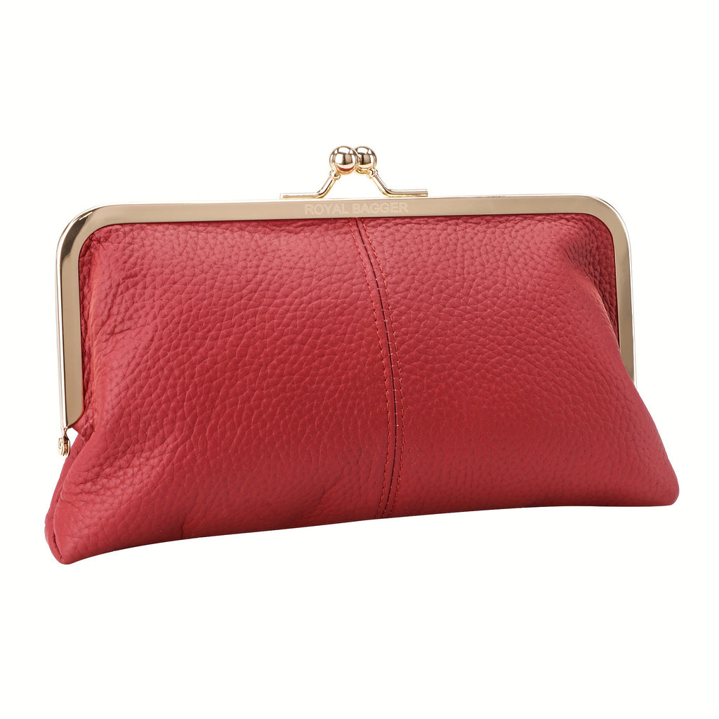 Royal Bagger Kiss Lock Trendy Wallet, Solid Color Card Holder, Perfect Clutch Bag For Daily Use