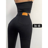 goosudu Jenna Denim Pencil Shape Slim High Waist Jeans Pants