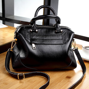 2025 Spot popular new  retro luggage leather goods solid color shell bag genuine leather sewing line women's handbag