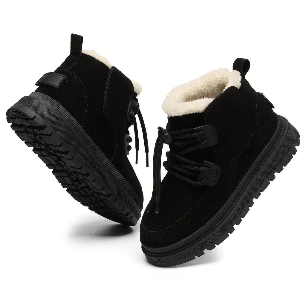 Comfortable Snow Boots For Boys, Soft Warm Plus Fleece Boots For Outdoor Walking Hiking, Autumn And Winter