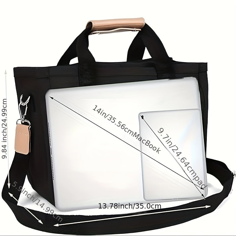 Stylish Womens Canvas Tote Satchel Bag - Spacious Multi-functional Design with Multiple Pockets, Adjustable Fixed Shoulder Straps, Durable Polyester Lining, and Timeless Elegant Style for Daily Use