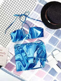 Dry Two Piece Set Women Sexy Halter Sequined Beachwear Cleavage Crop Top+Mini Skirt Suit Female платье Outfits