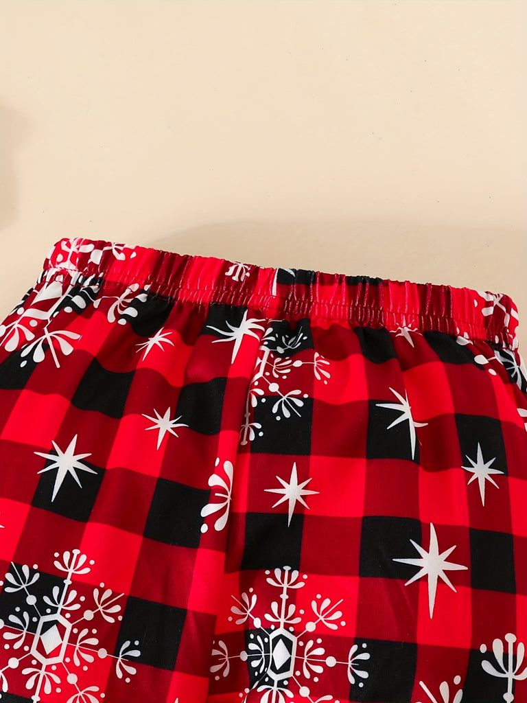 MERRY CHRISTMAS Cute 2pcs Party Outfits - Toddler Baby Girl's Long Sleeve Sweatshirt + Flared Trousers Outdoor Set