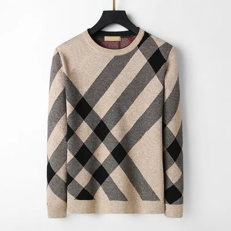 Mens Womens Designers Sweaters Luxurious Pullover Thickened Classic plaid printing warm Men Hoodie Long Sleeve jumper Sweatshirt Winter Clothes M-3XL