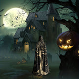 Unisex Viking-Inspired Hooded Cloak-Tree of Life & Celestial Design-Soft Shawl for Cosplay & Parties, 58*60inch, 1pc