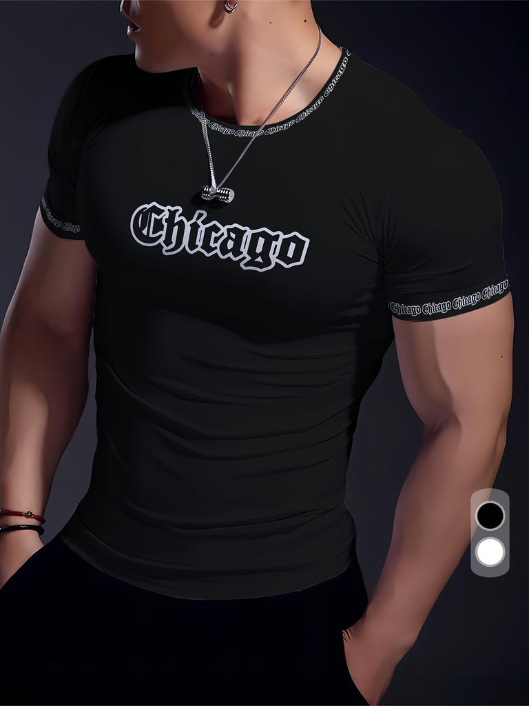 Men's ComfortFit Round Neck Short Sleeve Fitness T-Shirt - Soft, Breathable, Moisture-Wicking, Quick-Drying, and Four-Way Stretch for Ultimate Freedom - Perfect for Running, Yoga, Training, Hiking, Outdoor Activities, and Summer/Spring Casual Wear - Great