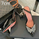 Summer New Pointed Rhinestone Odd Heel Stiletto Ladies Sun Decoration Wild Fairy PVC Transparent Crystal Shoes Kq8