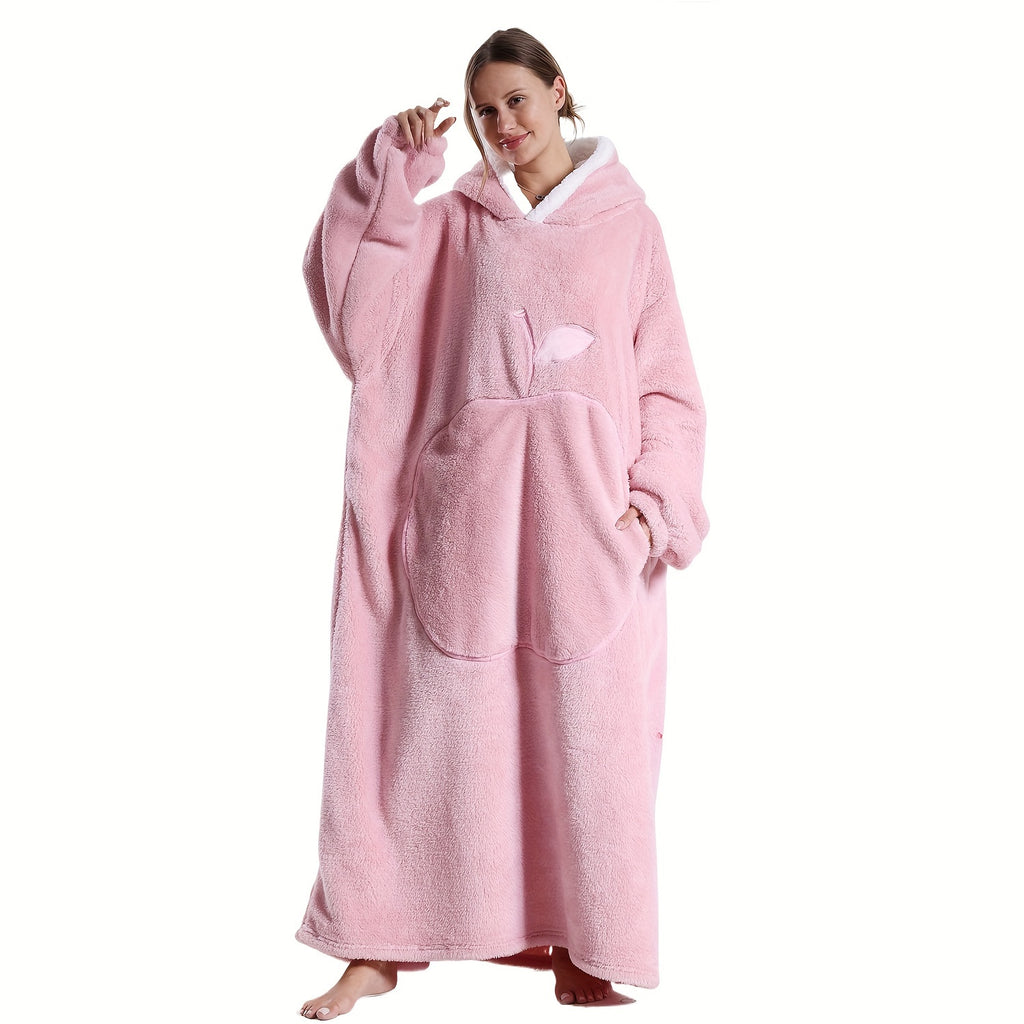 Extra Long Wearable Blanket Hoodie For Women Men Adults Oversized Hooded Blanket Sweatshirt, Super Soft Warm Comfortable Giant Wearable Blanket Hoodie With Big Pocket