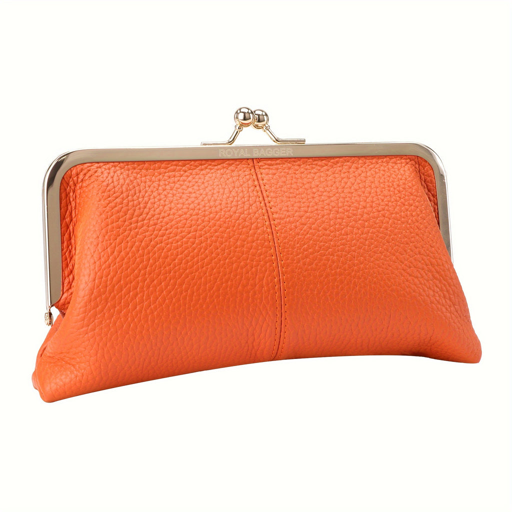 Royal Bagger Kiss Lock Trendy Wallet, Solid Color Card Holder, Perfect Clutch Bag For Daily Use