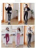 Cozy High-Waist Fleece Leggings for Women - Perfect Christmas Gift, Warm Winter Shorts with Letter Pattern, Stretchy & Machine Washable