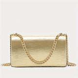 Solid Color Square Shoulder Chain Bag, All-Match Trendy Wallet, Women's Faux Leather Bag
